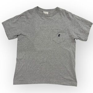Vintage Disney World Pocket T-shirt Gray Embroidered Mickey Mouse Navy M USA